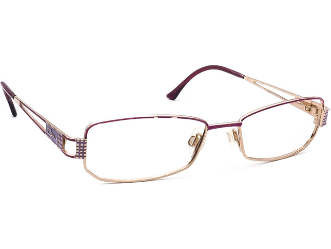 Cazal Purple/Gold Rectangular Metal Frame Eyeglasses 52□18 130