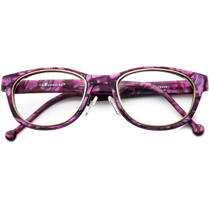 Women's Eyeglasses Jarvis 120569 Green&Purple Marble B-Shape Frame Japan 48[]19 135