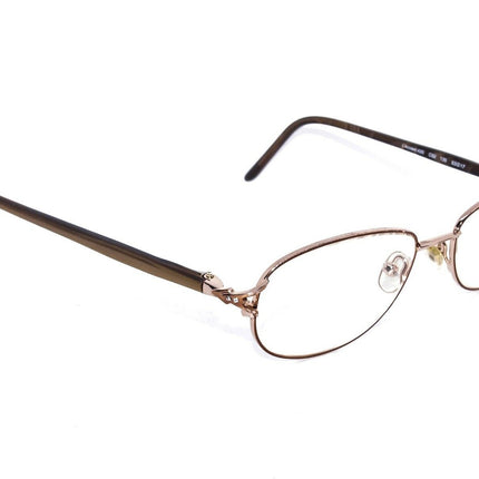 L'amy Women's Eyeglasses L'Accent 420 C02 Gold /Brown Rhinestones Oval Frame France 53[]17 135