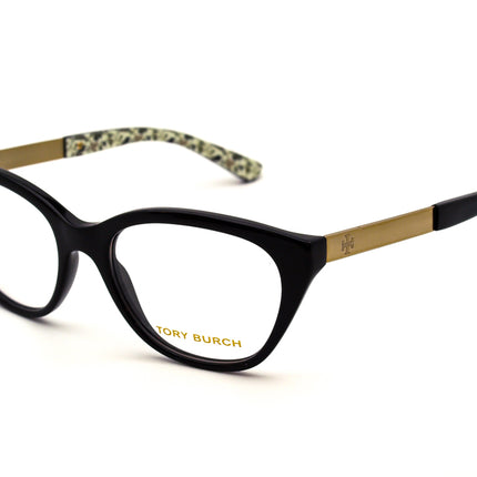 Tory Burch Women's Eyeglasses TY 2059 1265 Black/Gold Cat Eye Frame 51[]18 135