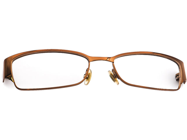 Gucci Eyeglasses Brown Rectangular Metal Italy 54 mm