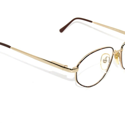 Modern Times Eyeglasses Sarah Demi Amber Demi Gold & Amber Tortoise Oval Metal Frame 52[]18 135