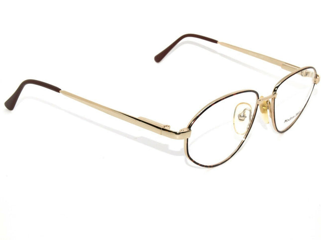 Modern Times Eyeglasses Sarah Demi Amber Demi Gold & Amber Tortoise Oval Metal Frame 52[]18 135