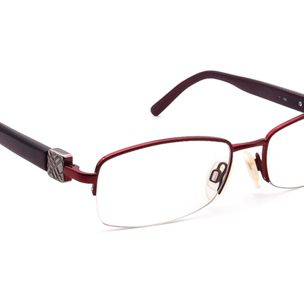 Burberry Women's Eyeglasses B 1146 1092 Burgundy Half Rim Frame Italy 50[]17 135