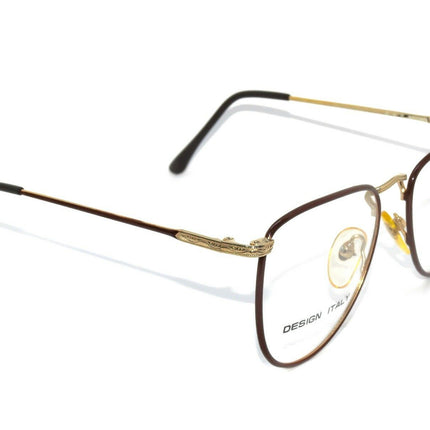 Enrico Biaggi Eyeglasses EB-45 R.G.P Brown Brown & Gold Square Metal Frame Korea 53[]16 140