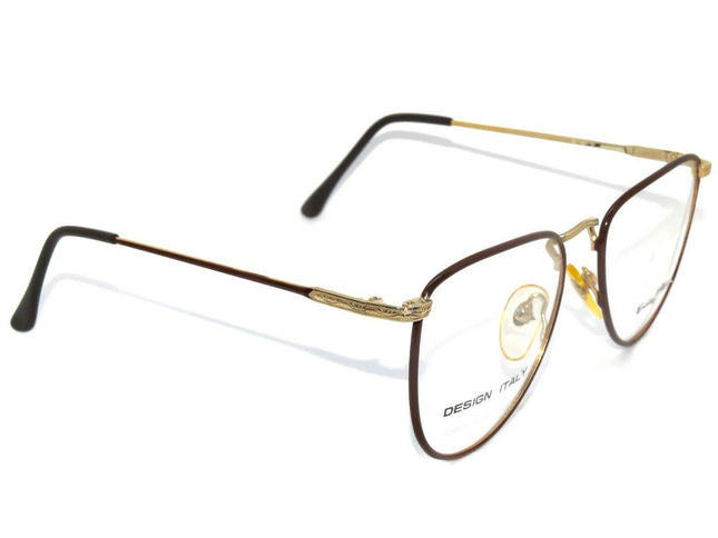 Enrico Biaggi Eyeglasses EB-45 R.G.P Brown Brown & Gold Square Metal Frame Korea 53[]16 140