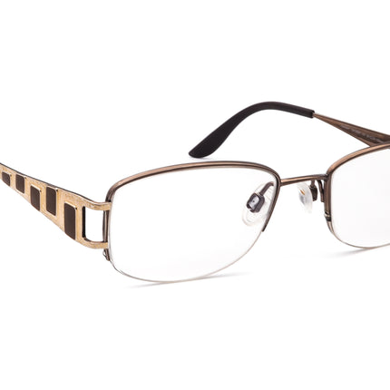 Charmant Women's Eyeglasses CH 10842 DO Pure Titanium Gold/Brown Half Rim Frame Japan 50[]18 135