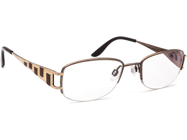 Charmant Women's Eyeglasses CH 10842 DO Pure Titanium Gold/Brown Half Rim Frame Japan 50[]18 135
