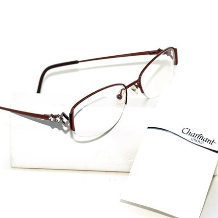 Charmant Eyeglasses Line Art Augusta Buchman burgundy Burgundy Half Rim Frame Japan 52[]17 140