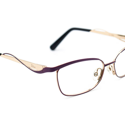 Christian Dior Women's Eyeglasses CD3784 G8E Purple Gold Rectangular Metal Frame Italy 55[]15 140