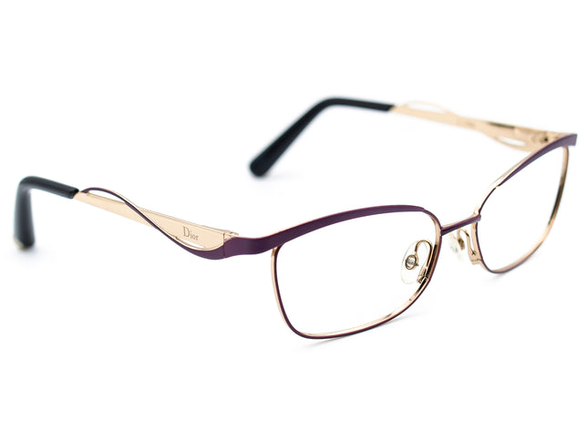 Christian Dior Women's Eyeglasses CD3784 G8E Purple Gold Rectangular Metal Frame Italy 55[]15 140