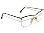 Hola! By Indo Women's Eyeglasses 604 Midnight Black and Gold metal frame with white design Half Rim Metal Frame 56[]18 140