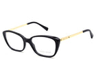 Giorgio Armani Women's Eyeglasses AR 7012 5017 Glossy Black & Gold Rectangular Frame Italy 52[]17 140