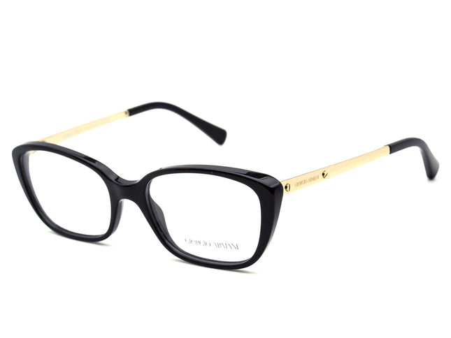 Giorgio Armani Women's Eyeglasses AR 7012 5017 Glossy Black & Gold Rectangular Frame Italy 52[]17 140