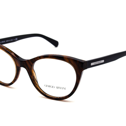 Giorgio Armani Women's Eyeglasses AR 7048 5297 Brown Marble & Black Cat Eye Frame Italy 51[]20 140