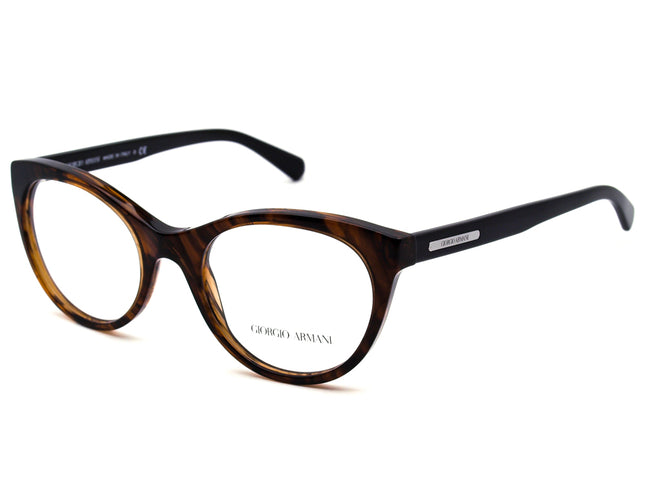 Giorgio Armani Women's Eyeglasses AR 7048 5297 Brown Marble & Black Cat Eye Frame Italy 51[]20 140