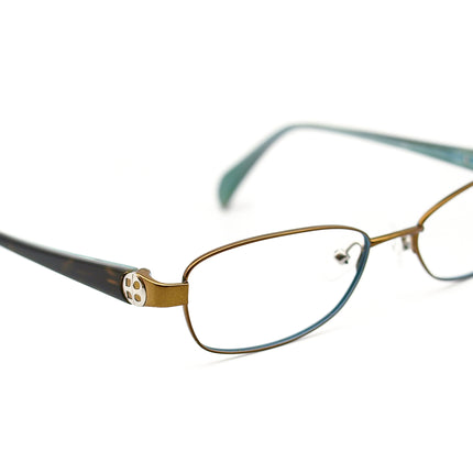 Kate Spade Women's Eyeglasses Delilah 0P40 Gold/Brown/Aqua Oval Frame Italy 52[]17 130