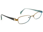 Kate Spade Women's Eyeglasses Delilah 0P40 Gold/Brown/Aqua Oval Frame Italy 52[]17 130