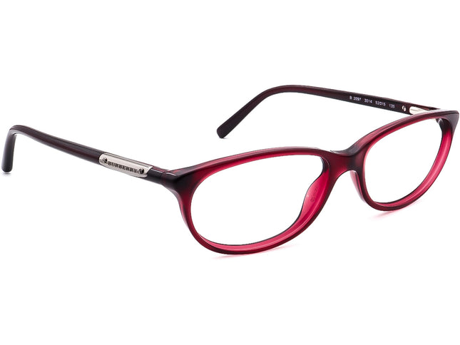 Burberry Women's Eyeglasses B2097 Burgundy Oval Frame Italy 52[]15 135