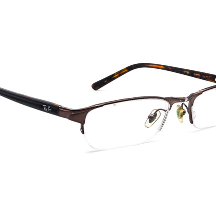 Ray-Ban Eyeglasses RB 6066 2511 Brown Tortoise Half Rim Frame 50[]17 135