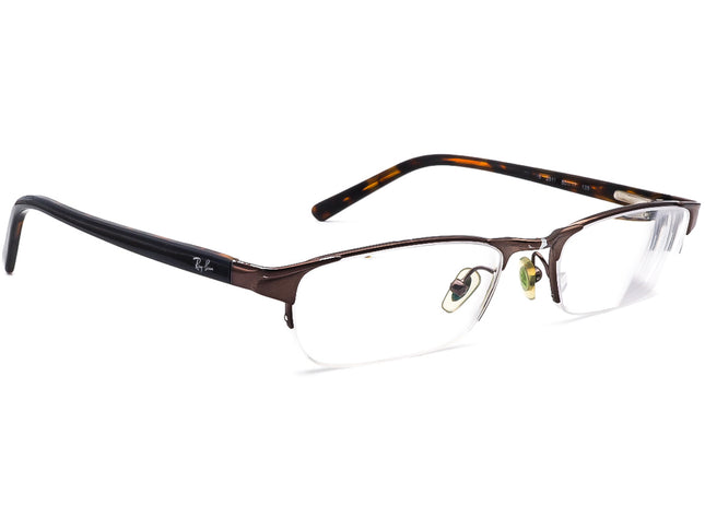 Ray-Ban Eyeglasses RB 6066 2511 Brown Tortoise Half Rim Frame 50[]17 135