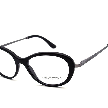 Giorgio Armani Women's Eyeglasses AR7046 5042 Satin Black & Gunmetal Cat Eye Frame Italy 52[]16 140