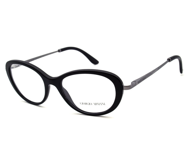 Giorgio Armani Women's Eyeglasses AR7046 5042 Satin Black & Gunmetal Cat Eye Frame Italy 52[]16 140