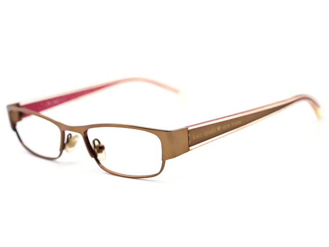 Kate Spade Women's Eyeglasses Marissa J166 Brown/Clear/Pink Browline Frame 48[]18 135