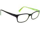 Nike Small Eyeglasses 5513 001 Black/Green Rectangular Frame 47[]16 130