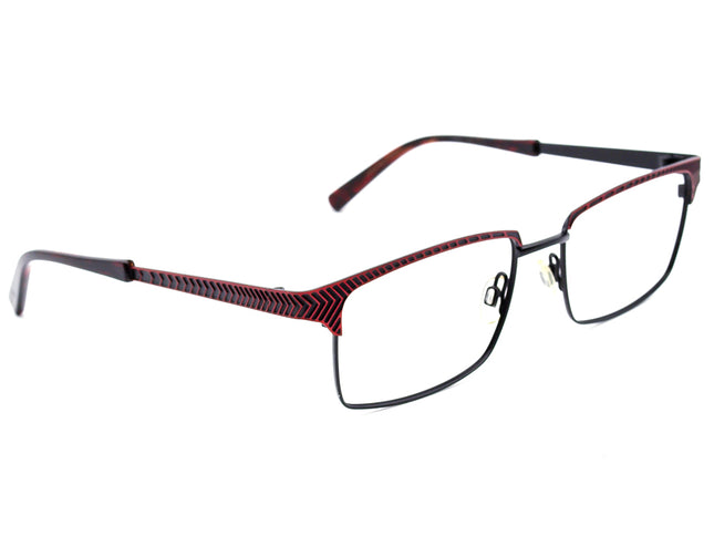 Jean Lafont Eyeglasses Open 165 Black/Red Chevrons Rectangular Metal Frame France 54[]17 135