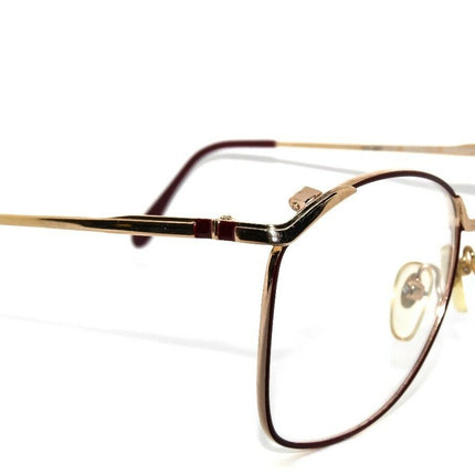 Optique Marquis Women's Eyeglasses Maroon VL-3 Gold/Maroon Square Metal Frame Korea 57[]15 135