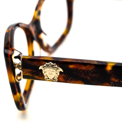 Versace Women's Eyeglasses 3207 5116 Glitter Glitter Tortoise Rectangular Frame Italy 52[]16 140