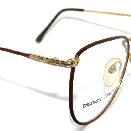 Enrico Biaggi Eyeglasses EB-45 R.G.P Brown Brown & Gold Square Metal Frame Korea 53[]16 140