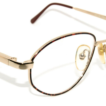 Modern Times Eyeglasses Sarah Demi Amber Demi Gold & Amber Tortoise Oval Metal Frame 52[]18 135