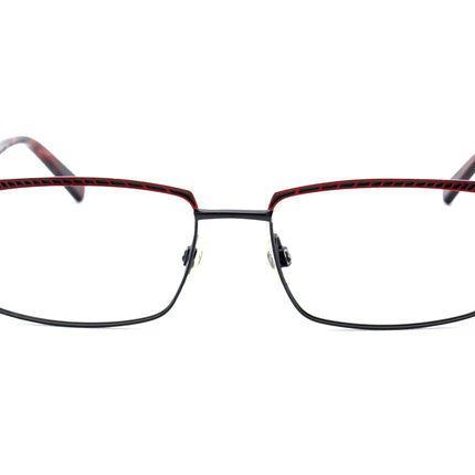 Jean Lafont Eyeglasses Open 165 Black/Red Chevrons Rectangular Metal Frame France 54[]17 135