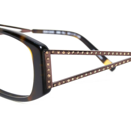 Saks Fifth Avenue Women's Sunglasses S5A 53/S Tortoise Frame with Copper Brown arms and Rhinestones Rectangular 54 mm
