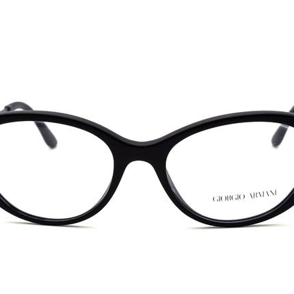 Giorgio Armani Women's Eyeglasses AR7046 5042 Satin Black & Gunmetal Cat Eye Frame Italy 52[]16 140