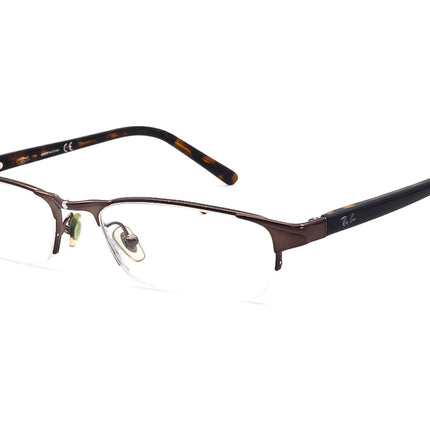 Ray-Ban Eyeglasses RB 6066 2511 Brown Tortoise Half Rim Frame 50[]17 135