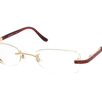 Daniel Swarovski Women's Eyeglasses S183 20 6054 Gold/Burgundy Rimless Frame Austria 51[]18 135