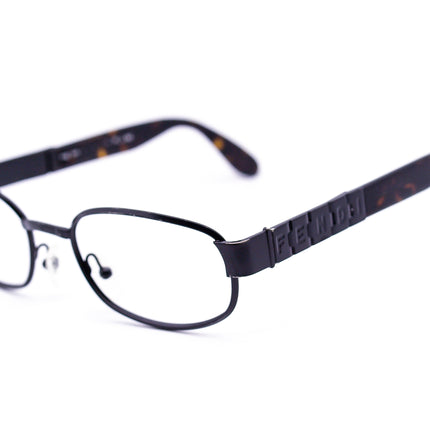 Fendi Sunglasses Vintage Ebony Black/Dark Tortoise Oval Italy 55 mm