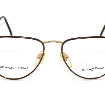 Enrico Biaggi Eyeglasses EB-45 R.G.P Brown Brown & Gold Square Metal Frame Korea 53[]16 140