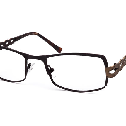 Jean Lafont Women's Eyeglasses Florence 597 Dark Brown Rectangular Frame France 52[]19 135