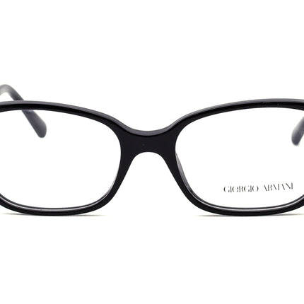Giorgio Armani Women's Eyeglasses AR 7012 5017 Glossy Black & Gold Rectangular Frame Italy 52[]17 140