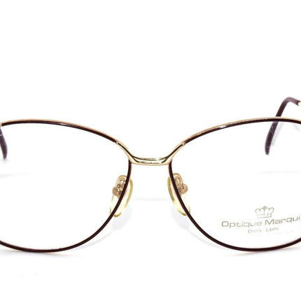 Optique Marquis Women's Eyeglasses Maroon VL-3 Gold/Maroon Square Metal Frame Korea 57[]15 135