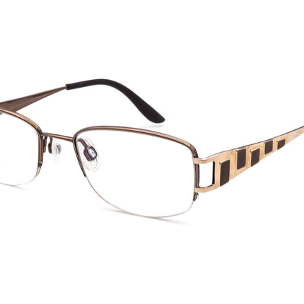 Charmant Women's Eyeglasses CH 10842 DO Pure Titanium Gold/Brown Half Rim Frame Japan 50[]18 135