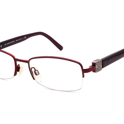 Burberry Women's Eyeglasses B 1146 1092 Burgundy Half Rim Frame Italy 50[]17 135