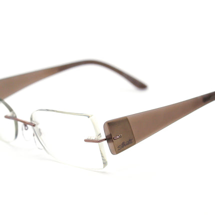Silhouette Eyeglasses 7599 40 6052 Brown Rimless Frame Austria 53[]17 140