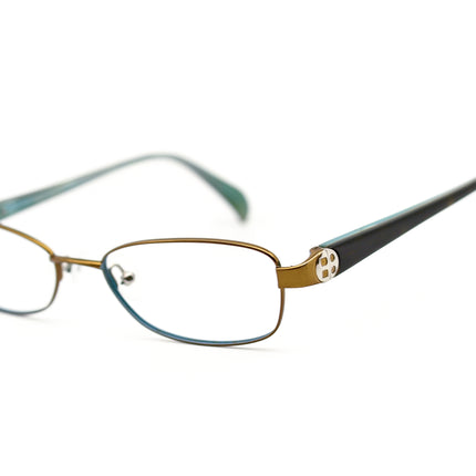 Kate Spade Women's Eyeglasses Delilah 0P40 Gold/Brown/Aqua Oval Frame Italy 52[]17 130