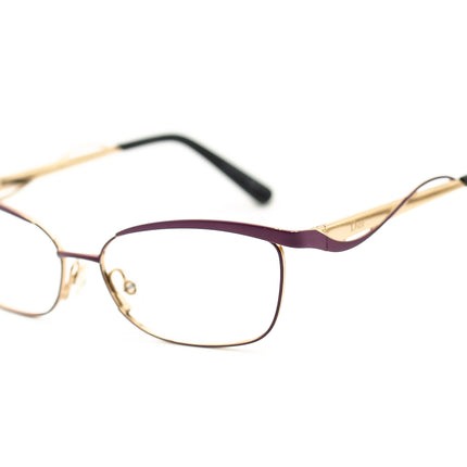 Christian Dior Women's Eyeglasses CD3784 G8E Purple Gold Rectangular Metal Frame Italy 55[]15 140