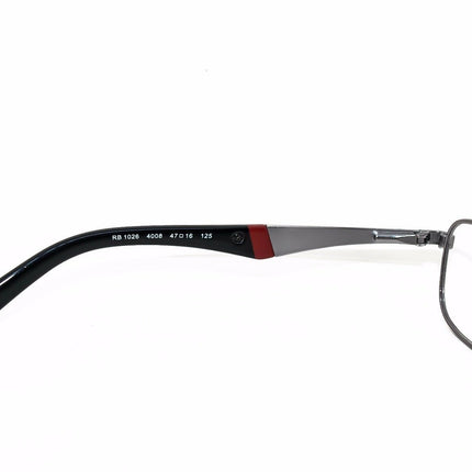 Ray-Ban Kids' Eyeglasses RB 1026 4008 Silver/Red/Black Rectangular Metal Frame 47[]16 125